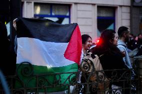 Pro-Palestinian Protest Outside Sciences Po - Paris