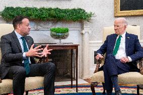 DC: U.S. President Joe Biden meets with Ireland's Taoiseach Leo Varadkar