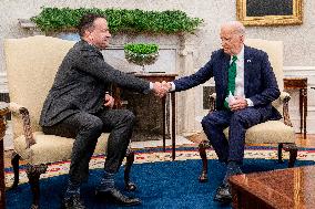 DC: U.S. President Joe Biden meets with Ireland's Taoiseach Leo Varadkar
