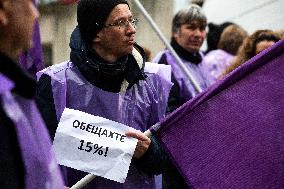 Protest Of Underground Railway Workers In Sofia
