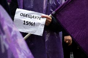 Protest Of Underground Railway Workers In Sofia