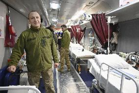 Medical evacuation train in Ukraine