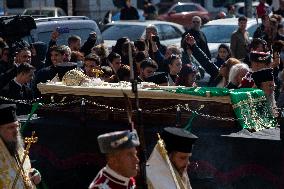 Procession With The Mortal Remains Of The Bulgarian Patriarch And Metropolitan Bishop Of Sofia Neophyte.