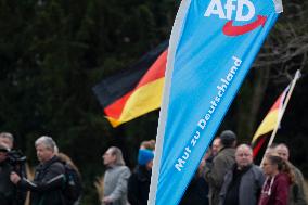 AFD Protest Against Housing For Migrants In Duesseldorf And Counter Protest