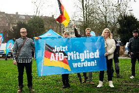 AFD Protest Against Housing For Migrants In Duesseldorf And Counter Protest