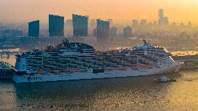 The World's Largest MSC Bellissima Launched Maiden Voyage in Shanghai