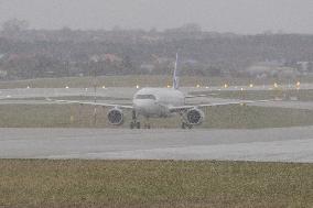 Hard Conditions At The Airport In Gdansk