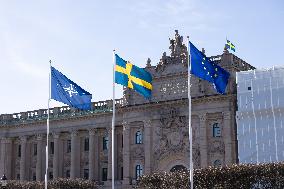 SWEDEN-STOCKHOLM-NATO-FLAG