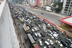 Traffic Jam during Holy Month Of Ramadan In Dhaka, Bangladesh