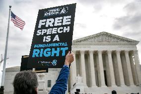 Free Speech Rally Outside Of Supreme Court