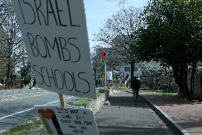 Palestinian And Israel Activists Hold A Gaza-Israel War Demonstration.