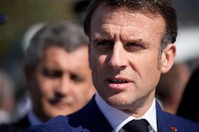 President Macron During Visit Focusing On Fight Drug Trafficking - Marseille