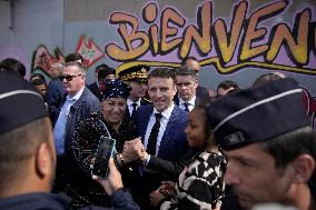 President Macron Makes A Surprise Visit To Marseille
