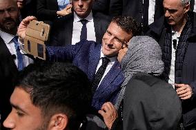 President Macron Makes A Surprise Visit To Marseille