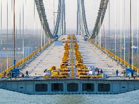 Longtan Yangtze River Bridge under Construction in Nanji