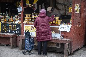Elderly people at the market