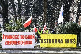 Polish Farmers Protest In Krakow