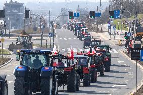 Polish Farmers Protest In Krakow