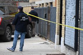 FBI Agents Collect Evidence Following Double Murder At Warehouse In Mount Vernon New York