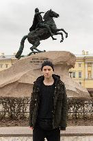 Yaroslav Dronov (Shaman) Walks In St. Petersburg, Russia.