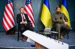 U.S. White House National Security Advisor Jake Sullivan And Head Of Ukraine's Presidential Office Andriy Yermak Attend A News B