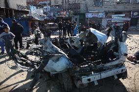 MIDEAST-GAZA-NUSEIRAT REFUGEE CAMP-ISRAEL-AIRSTRIKE