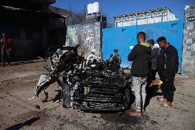 MIDEAST-GAZA-NUSEIRAT REFUGEE CAMP-ISRAEL-AIRSTRIKE