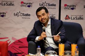 Mexico’s President Candidate Jorge Alvarez Maynez Meets With Students