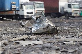 Rocket attack on Kyiv destruction in Podilskyi district