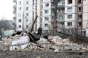 Sviatoshynskyi district of Kyiv affected by Russian shelling