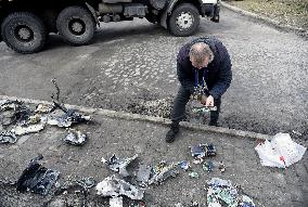 Impact of Russian missile strike on Shevchenkivskyi district of Kyiv