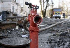 Impact of Russian missile strike on Shevchenkivskyi district of Kyiv