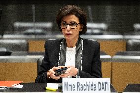 Rachida Dati hearing at the National Assembly - Paris