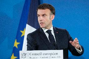 President Macron At EU Summit - Brussels