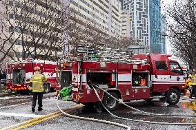 Fire At Yeouido Commercial Complex In Seoul