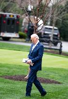 President Joe Biden Departs The White House To Head To His House In  Delaware