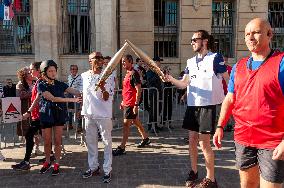 Rehearsal of the Olympic torch relay in Troyes