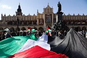 Pro-Palestinian Protest In Krakow