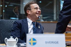 Prime Minister Of Sweden Ulf Kristersson At The European Council Summit