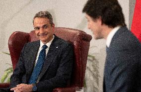 Kyriakos Mitsotakis And Justin Trudeau Meet - Montreal