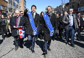 Trudeau and Mitsotakis  at Greek Independence Day parade in Montreal