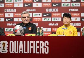 (SP)CHINA-TIANJIN-FOOTBALL-WORLD CUP QUALIFIER-CHN VS SGP-PRESS CONFERENCE