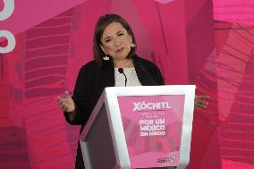 Presidential Candidate Xochitl Galvez Press Conference