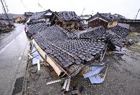 Aftermath of strong earthquake in central Japan
