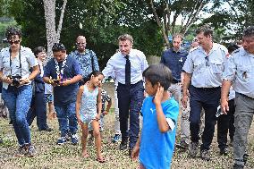 President Macron Visits The Guianan Forest In Camopi