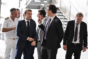 Emmanuel Macron Visits Ariane 6 Mounting Area - Guiana