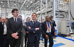 Emmanuel Macron Visits Ariane 6 Mounting Area - Guiana