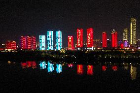 CHINA-HONDURAS-FIRST ANNIVERSARY-DIPLOMATIC TIES-LIGHT SHOW (CN)