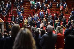 French Assembly Pays Tribute To The Victims Of Crocus City Hall Attack - Paris