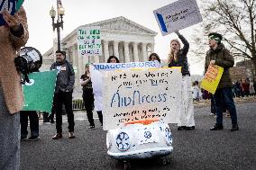 Protests at the Supreme Court as it hears case for abortion pill access